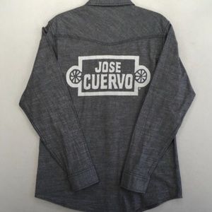 NWT Burnside Men’s Grey Jose Cuervo Button Down Shirt Sz XL